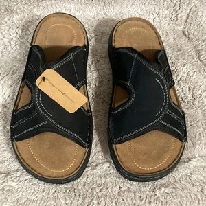 Jousen Men's Leather Sandals Arch Support Slide Outdoor Size 7
